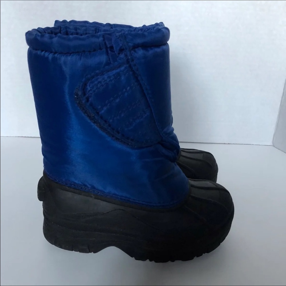 Kids Connection Snow Boots Boys Size 9 Blue Slip On Warm Fur Lined‎